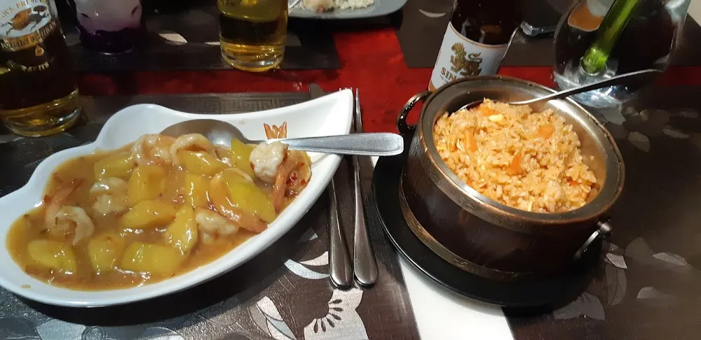 Crevettes Mangueer Riz Thaï